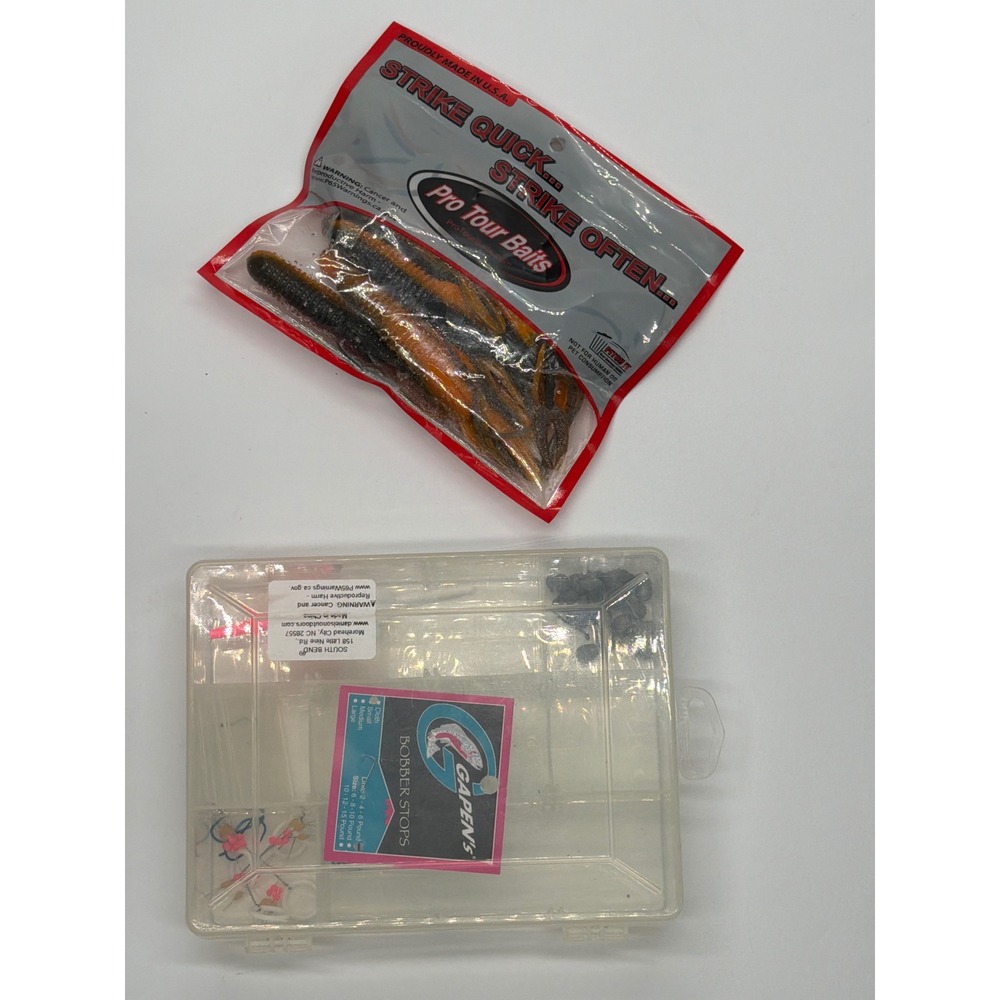 Pro Tour Baits Craw‎ Tube Lures 4 inch Crawdad & South Bend Tackle Box with Gear